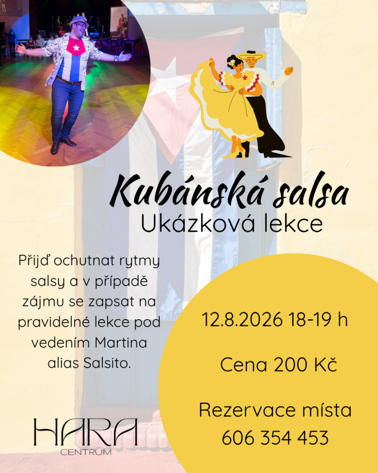 Ukázková lekce kubánské salsy v Centrum Hara, Brandýs nad Labem